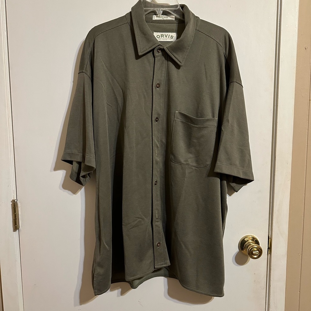 Orvis Men's Olive Button Down Shirt